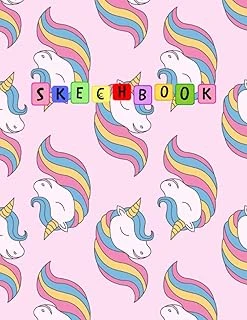 Sketchbook: Cute Unicorn , Large Blank Sketchbook For Girls, 100 Pages, 8.5" X 11", For Drawing, Sketching & Crayon Coloring (Kids Drawing Books) ürün görseli 1