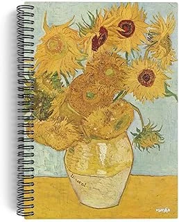Vincent Van Gogh/Vase With 12 Sunflowers,1888 | Spiralli Defter 03 | A5 | Çizgisiz | 100 Sayfa|Art ürün görseli 1