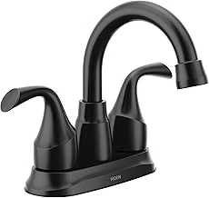 Moen Idora Mat Siyah İki Kulplu Centerset Banyo Lavabo Bataryası Tahliye Montajlı, 84115Bl ürün görseli 1