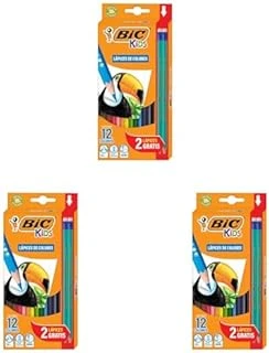 Bic Kids Evolution Kuru Boya Kalemi, 12'Li Kutu, Kıymık Oluşturmaz, Çiğnemeye Karşı Dayanıklı, Kolay Açılır 3Lü Paket ürün görseli 1