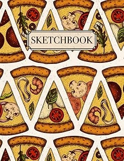 Pizza Sketchbook: Journal For Artist Drawing Blank Paper Pad 8.5" X 11" - Notebook 100 Pages Blank Paper Book For Sketching Painting Doodling Books | Large Unlined Sketch Book Cover ürün görseli 1