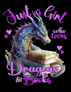 Independently Published Just A Girl Who Loves Dragons And Books: Cute Dragon Sketchbook 8.5'' X 11'' With Blank Paper For Dragon Lovers | Perfect Dragons Notebook For Teen ... For Drawing, Doodling O ürün görseli 1