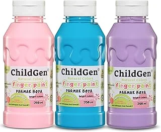 Süper Yıkanabilir 3'Lü Parmak Boya Seti (3X350Ml) (Pembe-Mavi̇-Mor) ürün görseli 1