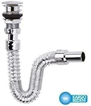 Krom Basmali Si̇fon - Körüklü Si̇fon - Lavabo Mutfak Si̇fonu - Bas Stoplu ürün görseli 1