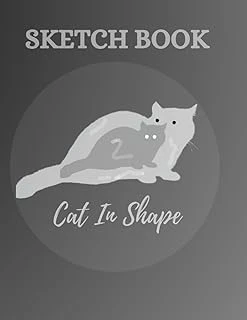 Cat In Shape Sketchbook With 120 Pages For Artist (Drawing, Sketching, Painting), 8.5"X11" In Black Theme. ürün görseli 1