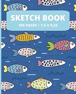 Sketchbook: Drawing Notebook With Fish, Drawing Book (Size 7,5 X 9,25) (Sketchbook For Kids) By Yess Crea ürün görseli 1