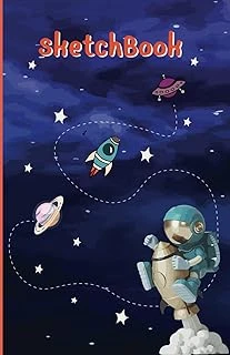Independently Published Sketchbook For Kids: Astronaut Space Sketch Book For Kids, Composition Book, Writing, Drawing Medium Size 5.5''X8.5'' Perfect Gift For Kids ürün görseli 1