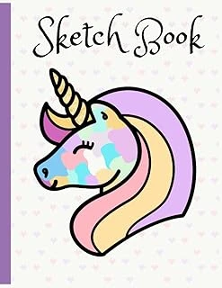 Sketchbook: Cute Colorful Unicorn Kawaii Large Sketchbook/Notebook: Sketchbook/Notebook For Girls And Artist Kids To Sketching And Drawing Or Doodling, 110 Pages Of "8.5X11" ürün görseli 1