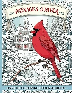 Independently Published Paysages D'Hiver Livre De Coloriage Pour Adultes: 60 Pages D'Animaux Et De Maisons De Campagne À Colorier Anti Stress ürün görseli 1