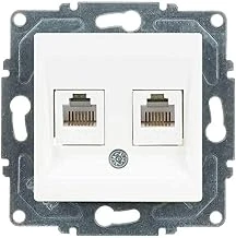 Eqona Radius Neoline İkili Nümeris Telefon Prizi (2 X Cat3), Beyaz (Mekanizma + Tuşkapak) ürün görseli 1