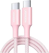 Ugreen Usb-C 100W 5A Qc Pd Örgülü Hızlı Şarj Kablosu, 1 Metre, Pembe, 65251 ürün görseli 1