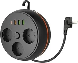 3 Adet Soket3 Adet Usb 1 Adet Type-C Girişli Termal Akım Korumalı Makaralı Priz ürün görseli 1