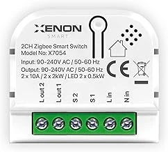 Xenon Zigbee Akıllı İkili Anahtar Işık Şalteri Röle Modülü Uygulama Denetimli Tuya Uyumlu Google Home/Alexa Destekli Switch X7054 ürün görseli 1
