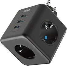 Isıya Dayanıklı Termal Akım Korumalı Çocuk Korumalı 3 Priz Girişli 3 Usb Girişli Küp Priz ürün görseli 1