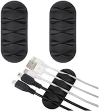 Kablo Düzenleyici Organizatör, 5 Kanallı, 67X28Mm, Yapışkanlı Bilgisayar, Sarj Aleti Kablo Düzenleyici, 3'Lü Set, Siyah ürün görseli 1