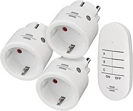 Brennenstuhl Comfort-Line Mini 3+1 Kablosuz Priz Seti, 3'Lü Uzaktan Kumanda Seti (Iç Mekan, El Vericisi Yüksek Temas Koruması) Beyaz ürün görseli 1