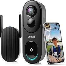 Botslab Kablosuz Kapı Zili Kamerası, Homebase Ile 5 Video Kapı Zili, 180° Panoramik Görünüm, Aylık Ücret Yok, 2,4 Ghz Wifi, Yapay Zeka Hareket Algılama, Vr Modu ürün görseli 1