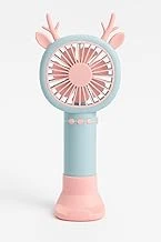 Busstier Geyik Boynuzlu Mini El Fanı, 20 Cm Taşınabilir Şarjlı Masaüstü Fan, Tek Kademeli Hız, Kompakt Fan Tasarımı, 7 Cm Çaplı Vantilatör, Usb Şarjlı, Çocuklar İçin Uygun ürün görseli 1