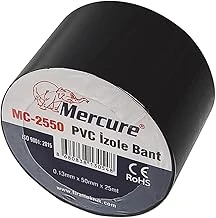 Elektrikçi Bandı Siyah İzole Elektirik Kablo Bant Bandı Pvc 0.13 Mm Kalınlık 50 Mm Geniş 25 Metre ürün görseli 1