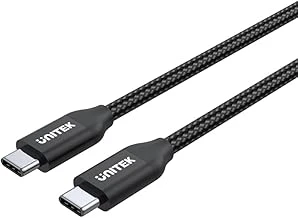 Unitek 2 Metre Usb C - Usb C Kablosu, Güç Dağıtımı, 100 Watt, 20 V/5 A, Hızlı Şarj Kablosu, Senkronizasyon Kablosu, Usb C Tipi Cihazlar Için, Naylon Örgü, Dayanıklı, Siyah ürün görseli 1