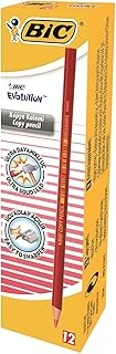 Bic Evolution Kırmızı Kalemi 12'Li Kutu,Kıymık Oluşturmaz, Çiğnemeye Karşı Dayanıklı, Kolay Açılır ürün görseli 1