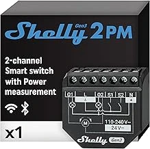 Shelly 2Pm Gen3 | Wi-Fi Bluetooth 2 Kanallı Akıllı Röle Şalteri | Elektrik Tüketimi Ölçümlü Panjur Şalteri | Ev Otomasyonu | Google Alexa Aksesuarı | Ios Android Uygulaması ürün görseli 1