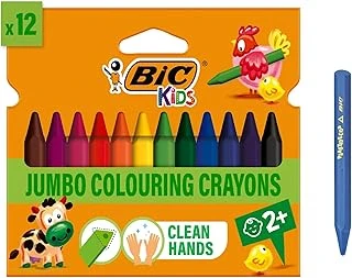 Bic Plastidecor Elleri Kirletmeyen Üçgen Pastel Boya, 12'Li Kutu, Elleri Boyamaz, 30 Aydan Büyük Çocuklar İçin İdeal ürün görseli 1