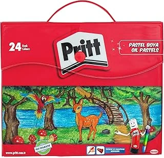 Pritt Pastel Boyalar, Renkler Rahat Uygulamalı Pastel Boya, Yumuşak Çocuk Boyası, Kolay Kullanımlı Resim Boyası, Dayanıklı Kırtasiye Malzemesi, Çantalı 24 Renk Pastel Boya ürün görseli 1