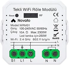Novato Tuya Uyumlu Tekli Wifi Akıllı Anahtar (10A - 220V Röle) - Tek Çıkışlı, Anahtar Girişli, Google Asistan, Alexa Destekli Switch ürün görseli 1