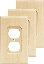 Franklin Brass W10397V-Un-C Kare Tek Çift Yönlü Çıkış Duvar Anahtarı Plakası/Kapağı, 3'Lü Paket, Bitmemiş Ahşap ürün görseli 1