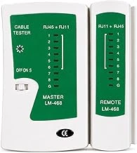 Primex Px-8070 Rj45 Rj11 Kablo Test Cihazı, Cat5 Cat6 Cat7 Cat8 Lan Ethernet Kablo Tester, Adsl Telefon İnternet Kablosu Cihazı, Led Göstergeli Kablo Test Aleti, 9V Pil Ile Çalışır ürün görseli 1