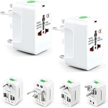 2 Adet 150 Ülke Universal Seyahat Adaptörü Çok Amaçlı Priz Dönüştürücü Usb Girişli Uk Eu Us Au Fiş Çevirici Akım Korumalı Taşınabilir Dünya Tipi Adaptör ürün görseli 1