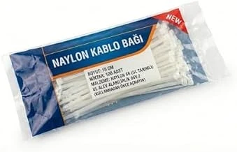 Smartizi 100 Adet Beyaz Kablo Bağı 15 Cm - Plastik Cırt Kelepçe Kablo ürün görseli 1