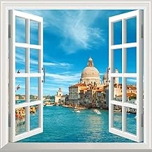 Pencere Poster Duvar Kağıdı Venedik Yapışkanlı Sticker ürün görseli 1