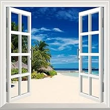 Pencere Poster Duvar Kağıdı Deniz Tatil Yapışkanlı Sticker ürün görseli 1
