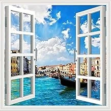 Pencere Poster Duvar Kağıdı Venedik Yapışkanlı Sticker ürün görseli 1
