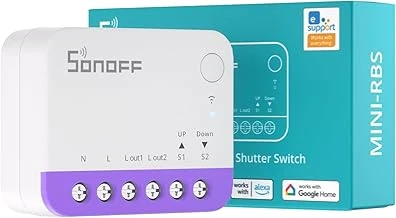 Sonoff Mat Panjur Şalteri Mini-Rbs, 2,4 Ghz Wi-Fi, Mini Boyut, Yüzde Kontrolü, Alexa/Google Home/Homekit/Home Assistant Desteği, Sıfır Iletken Gereklidir, 1 Adet ürün görseli 1