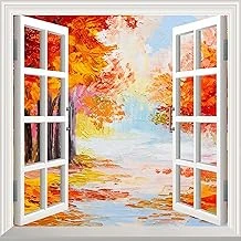 Pencere Poster Duvar Kağıdı Yağlıboya Yapışkanlı Sticker ürün görseli 1
