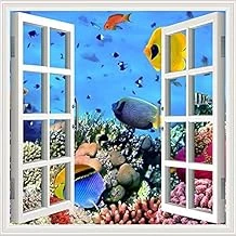 Pencere Poster Duvar Kağıdı Su Altı Yapışkanlı Sticker ürün görseli 1