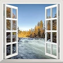 Pencere Poster Duvar Kağıdı Akarsu Yapışkanlı Sticker ürün görseli 1
