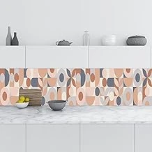 Mutfak Tezgah Arası Folyo Fayans Kaplama Folyosu Kahve Geometrik Mozaik 60X300 Cm ürün görseli 1