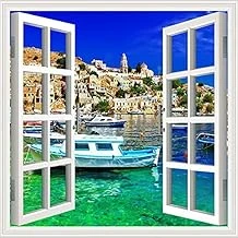 Pencere Poster Duvar Kağıdı Yunanistan Yapışkanlı Sticker ürün görseli 1