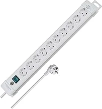 Brennenstuhl Premium-Line, 10'Lu Çoklu Priz (Anahtarlı 3 M Kablolu Priz - Topraklı Prizlerin 45° Açısı, Alman Malı) Beyaz ürün görseli 1