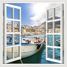 Pencere Poster Duvar Kağıdı Kasaba Yapışkanlı Sticker ürün görseli 1