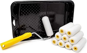 Foampro 4 "İnce Kaplama Boya Rulosu Kiti | 1 Plastik Boya Tepsisi, 1 Silindir Sapı, 10 Köpük Rulo | Mini Köpük Rulo Kiti W/Rulo Pan | Ev Boyama Malzemeleri Boya Araçları, Çok Renkli, 164 (164Kit) ürün görseli 1