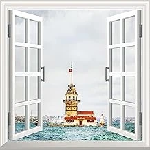 Pencere Poster Duvar Kağıdı Kız Kulesi Yapışkanlı Sticker ürün görseli 1