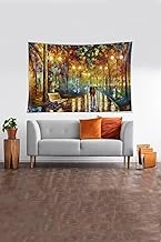 Pelangi Bej Yağmurda Yürüyen Çift Desenli Tutmaz Kadife Kumaş Duvar Örtüsü Duvar Halısı Tapestry Ywll462, 70 X 100 ürün görseli 1