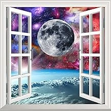 Pencere Poster Duvar Kağıdı Uzay Manzarası 1 Yapışkanlı Sticker ürün görseli 1