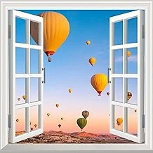 Pencere Poster Duvar Kağıdı Kapadokya Balon Yapışkanlı Sticker ürün görseli 1