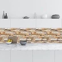 Mutfak Tezgah Arası Folyo Fayans Kaplama Folyosu Fildişi Fayans Tasarım 60X300 Cm ürün görseli 1